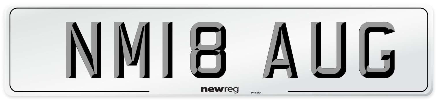 NM18 AUG Number Plate from New Reg